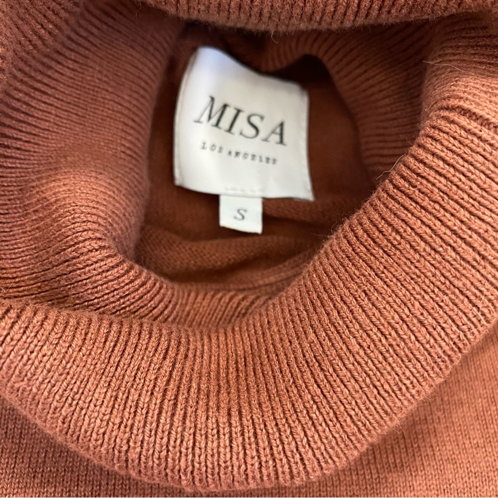 MISA LOS ÁNGELES GABRIELA Puff Sleeve Turtleneck Top/Sweater - Picture 6 of 6
